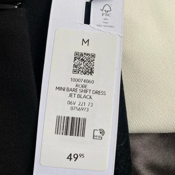 Mini Bare Shift Dress Jet Black - Picture 2 of 3